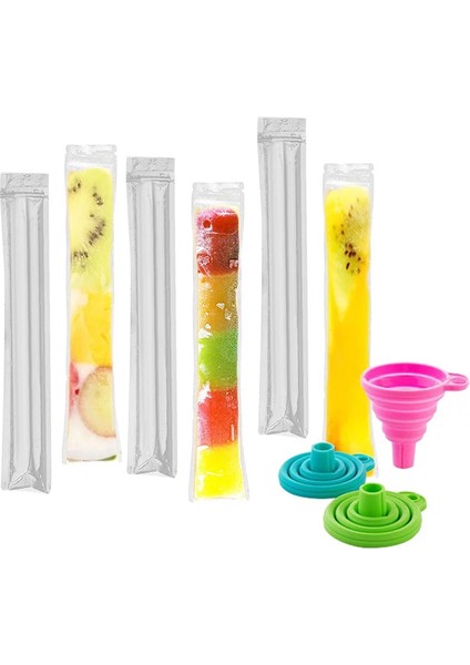50 Adet Tarzı Çantalar Tek Kullanımlık Dıy Buz Pop Kalıpları Katlanabilir Hunili Çantalar Yoğurt Buz Şekeri Veya Freeze Pops Için Ücretsiz Zip-Top Buz Popsicle Kesesi (Yurt Dışından)