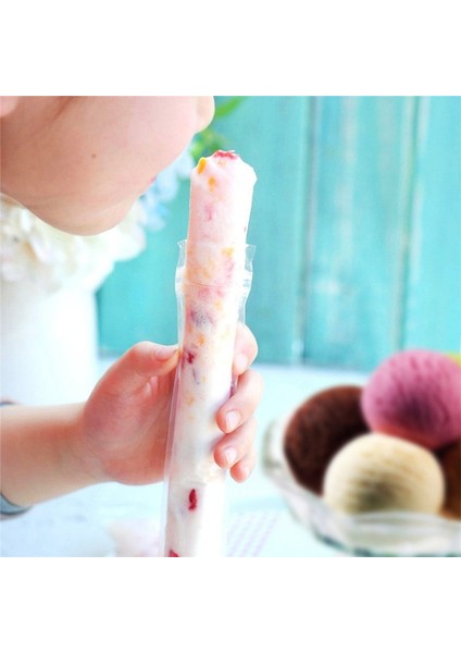 50 Adet Tarzı Çantalar Tek Kullanımlık Dıy Buz Pop Kalıpları Katlanabilir Hunili Çantalar Yoğurt Buz Şekeri Veya Freeze Pops Için Ücretsiz Zip-Top Buz Popsicle Kesesi (Yurt Dışından)
