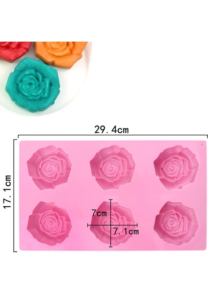 No.4 Stili Kek Mus Kalıp Gül Çiçek Krizantem Silikon Fırın Tepsisi Buz Küpü Tepsi Çikolata Şeker Jöle Buz Küpü Muffin El Yapımı Sabun (Yurt Dışından)