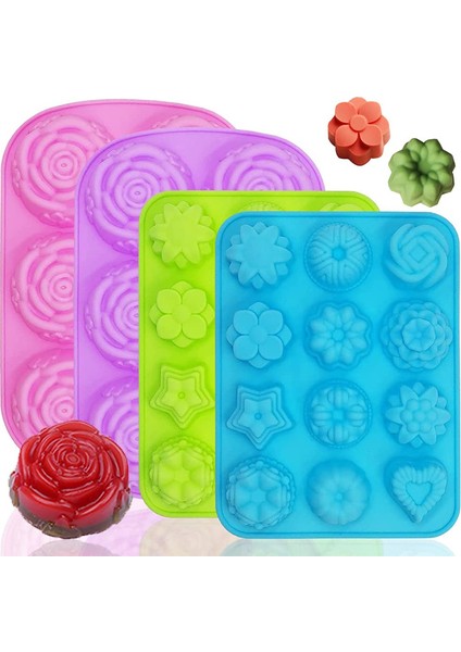 No.4 Stili Kek Mus Kalıp Gül Çiçek Krizantem Silikon Fırın Tepsisi Buz Küpü Tepsi Çikolata Şeker Jöle Buz Küpü Muffin El Yapımı Sabun (Yurt Dışından) fiyatları