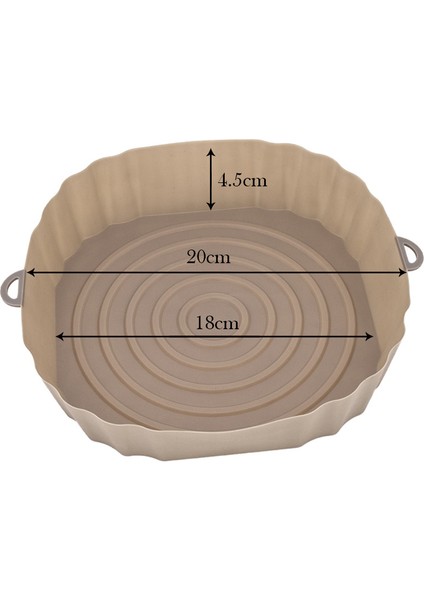 18X20X4.5CM-A Tarzı cm Hava Fritözler Fırın Fırın Tepsisi Kızarmış Pizza Tavuk Sepeti Mat Airfryer Silikon Pot Yuvarlak Yedek Izgara Tavası Aksesuarları (Yurt Dışından)