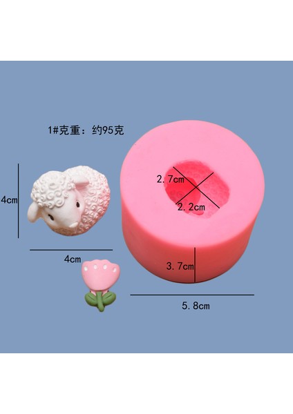 No.1 Stili 3D Sevimli Koyun Silikon Mum Kalıpları Formları Dıy Mum Yapımı El Yapımı Sabun Kil Alçı Reçine El Sanatları Kalıpları Kek Dekorasyon Araçları (Yurt Dışından)