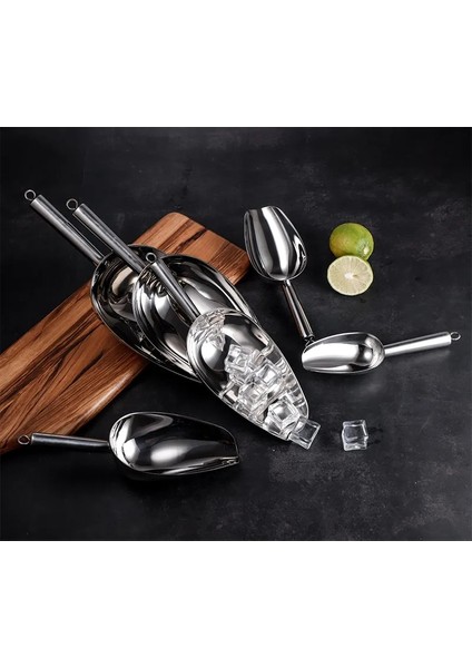 29CM Tarzı Barbekü Buz Şekeri Un Buz Kaşık Kürek Düğün Bar Partisi Ev Mutfak Aracı Paslanmaz Çelik Buz Kazıyıcı Gıda Büfesi Şeker Çubuğu Aracı (Yurt Dışından)