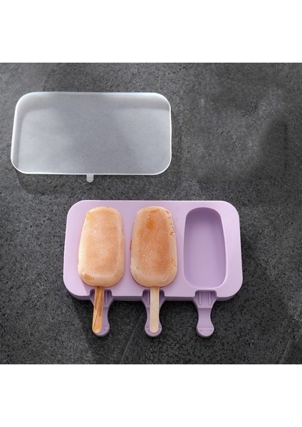 G Tarzı Kapaklı 3D Karikatür Silikon Dondurma Kalıpları Düğün Tatlı Dondurucu Meyve Popsicle Kalıpları Dıy Buz Küpleri Makinesi (Yurt Dışından)