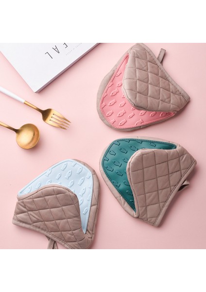 Mavi Stil Licone Anti-Haşlanma Fırın Eldiveni Eldiveni Potholder Mutfak Silikon Eldiven Tepsi Bulaşık Kase Tutucu Fırın Handschoen El Klipsi (Yurt Dışından) fırsatları