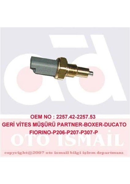 5445000 Geri Vites Müşürü PARTNER-BOXER-DUCATO-206-307-308-BERLINGO-C3-C4 2 Fişli 2257.42
