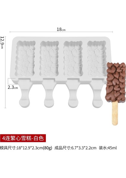 B Tipi Tarzı 2022 Gıda Sınıfı Silikon Dondurma Kalıp Buz Pop Küp Popsicle Kalıp Sopalarla Tatlı Dıy Magnum Kek Kalıbı Dondurma Yapma Makinesi (Yurt Dışından)