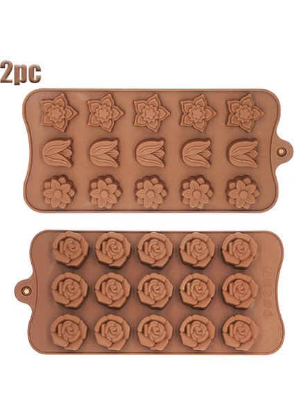 Q-2pc-Yjx-Mg Stili Kalp Şeklinde Çikolata Kalıp Pentagram Paskalya Yumurtası Silindir Gül Silikon Kalıp Dıy Çikolata Şeker Buz Küpü Pişirme Aracı (Yurt Dışından)
