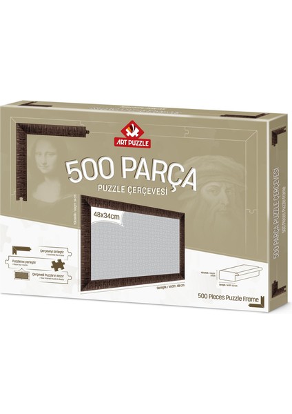 Kahverengi 500 Parça Demonte Puzzle Çerçevesi