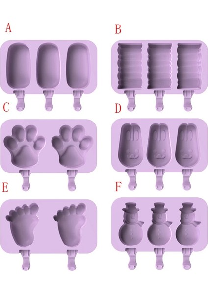 B Tarzı 3 Delik Ayak Izi Tavşan Kardan Adam Silikon Dondurma Kalıpları Dondurma Makinesi Kalıp Mutfak Alet Aksesuarları (Yurt Dışından) modelleri