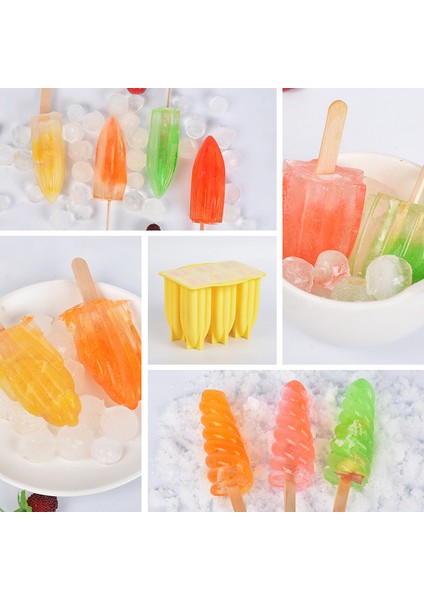 D-Yeşil Tarzı 6 Delik Spiral Dondurma Silikon Kalıp Ev Yapımı Çocuk Popsicle Makinesi Gıda Sınıfı Dondurma Tatlı Jöle Küp Buz Kalıbı Kapaklı (Yurt Dışından) fırsatları