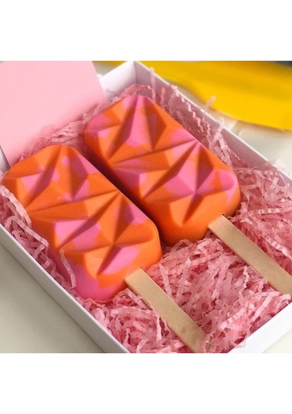 50 Adet Ahşap Çubuk Stili 4-Cavity Pişirme Mini Silikon Dondurma Kalıpları Popsicle Kalıpları Kek Çikolatalı Cakesicle Kalıp Dıy Ice Pops Oval Ev Yapımı Için (Yurt Dışından)