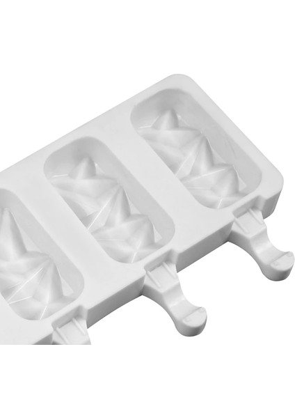 50 Adet Ahşap Çubuk Stili 4-Cavity Pişirme Mini Silikon Dondurma Kalıpları Popsicle Kalıpları Kek Çikolatalı Cakesicle Kalıp Dıy Ice Pops Oval Ev Yapımı Için (Yurt Dışından)