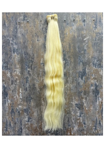 Hair 70CM Dip Uç Bir Platin Renk (#613) Özbek Saçı, Tress ,100GR, (100% Gerçek Insan Saçı)