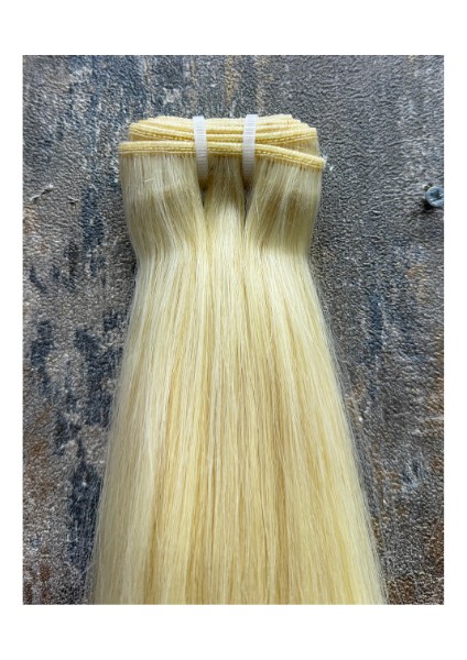 Hair 70CM Dip Uç Bir Platin Renk (#613) Özbek Saçı, Tress ,100GR, (100% Gerçek Insan Saçı)