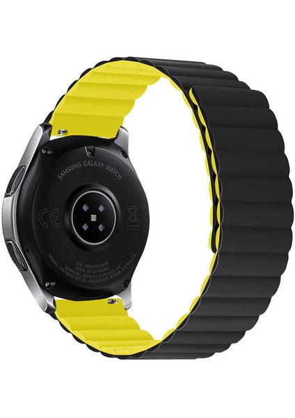 Galaxy Watch 46MM Uyumlu Krd-52 Kordon Zore - Siyah-Sarı