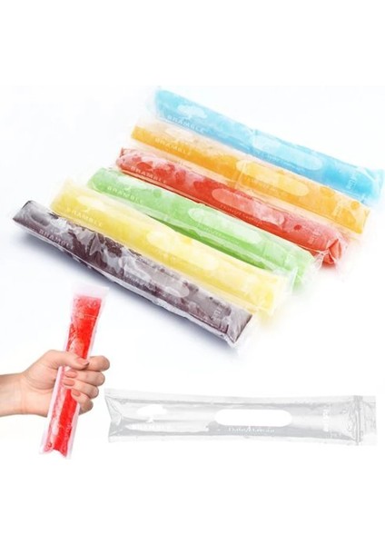 200 Adet Buz Dondurma Kalıpları Çanta Şeker Tüpü Zip-Lock Kılıfı Dondurma Pops Içecek Dondurucu Buzdolabı Malzemeleri Mutfak Buz Yapma Aracı (Yurt Dışından)
