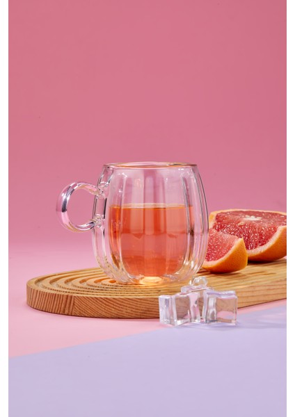 240 ml Çift Cidarlı Cam Kupa | Şık ve Fonksiyonel Tasarım