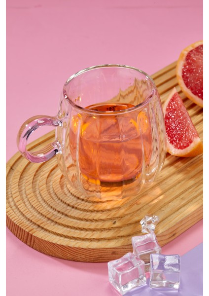 240 ml Çift Cidarlı Cam Kupa | Şık ve Fonksiyonel Tasarım