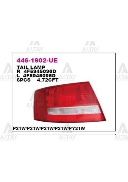 4461902LUE Stop Lambası Sol A6 04-07 4F5945095D