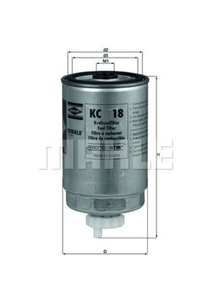 -Knecht-Behr KC18 Yakıt Filtresi Passat A80 A90 A4 A6 Era Getz I20 Rio Ceed 1909142