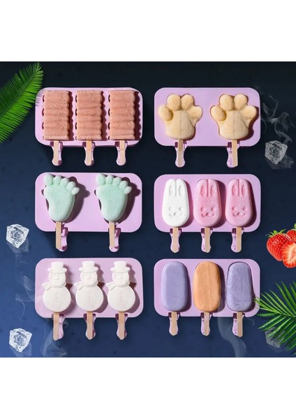 8delik-8çubuk Stili Silikon Dondurma Kalıbı Hayvan Şekli Jöle Buz Hokeyi Makinesi Dıy Gıda Takviyesi Aracı Dondurma Çubuğu Yaz Sıcak Satış (Yurt Dışından) modelleri
