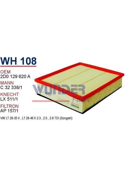 WH108 Hava Filtresi SPRINTER-LT35 C32338 FN0179 MRMOEM-1082058