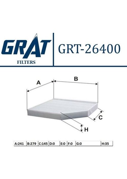 26400 Kabin Filtresi A4 1.8tfsı 2.0 Tfsı 3.0tfsı 07-A5 2.0 Tfsı I 07-Q5 2.0 Tfsı 2.0 Tdı 09- 8K0819439