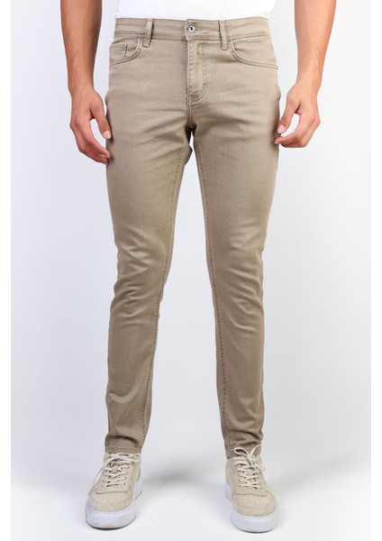 - Bej Slim Fit Likralı Jean Erkek Kot Pantolon Bej fiyatları
