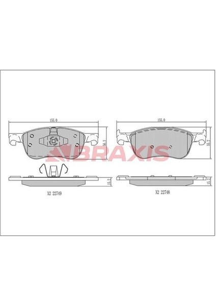 AA0685 Ön Fren Balatası Yeni Kasa Fiesta 17-1.0 Eco Boost 1.1 1.5 St Eco Boost 1.5 Tdcı 2279460