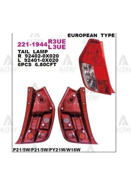 2211944L3UE Stop Lambası Sol I10 08- 924010X020
