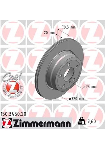 150.3450.20 Fren Diski Arka Bmw X5 E70 Lcı F15 X6 E71 F16