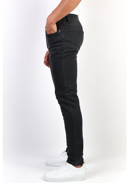 -Antrasit Slim Fit Likralı Jean Erkek Kot Pantolon Antrasit fiyatları