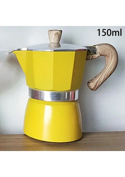 SARI-150ML Tarzı Şofben Kahve Makinesi ml Italyan Kahve Makinesi Alüminyum Moka Pot Espresso Soğuk Damlama Kahve Süzgeçli Italyan Cezveler (Yurt Dışından)