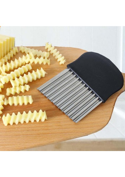 Siyah Stil Patates Kızartması Kesici Paslanmaz Çelik Patates Soyucu Kesim Sebze Mutfak Aksesuarları Çakı Patates Dalgalı Kesici (Yurt Dışından) fırsatları