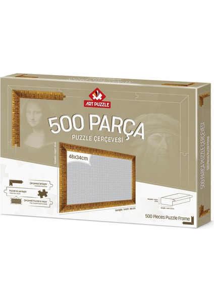 Altın 500 Parça Demonte Puzzle Çerçevesi