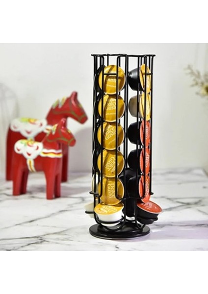 B Tarzı Dolce Gusto Kapsül Ekran Kapsül Raf Paslanmaz Çelik Kule Standı Depolama Rafı Için 24CUPS Dönebilen Kahve Pod Tutucu (Yurt Dışından) fırsatları