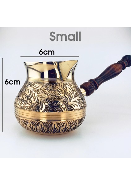 Küçük Stil Türk Yunan Fas Kahvesi Kupa Espresso Potu Su Isıtıcısı Cezve Anadolu Osmanlı Tasarım Ocakta Servis Ahşap Saplı Dövülmüşpirinç (Yurt Dışından)