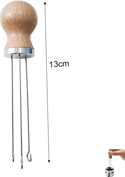 Jv Iğne Stili Masif Ahşap Saplı Iğneli Kahve Tamper mm Kahve Tamperleri Distribütör Leveler Aracı Toz Iğne Tipi (Yurt Dışından)