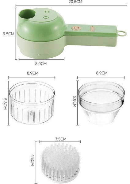 B-Cyan Tarzı 4in1 Çok Fonksiyonlu Elektrikli Sebze Kesici Dilimleme Sarımsak Çamur Ezici Kıyıcı Kesme Presleme Mikser Mutfak Yiyecek Dilimleyici (Yurt Dışından)