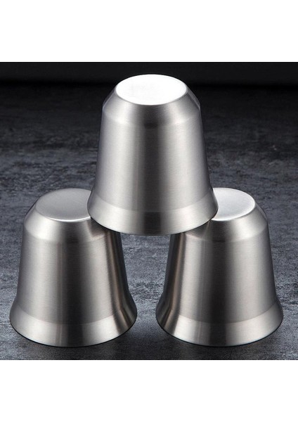 No.4 Stili 304 Çift Katmanlı Paslanmaz Çelik Kahve Fincanı ml Yalıtımlı Bardak Bağlantılı Toz Bardak Kahve Kapsül Bardak Kolay Temizlenir (Yurt Dışından) indirimleri