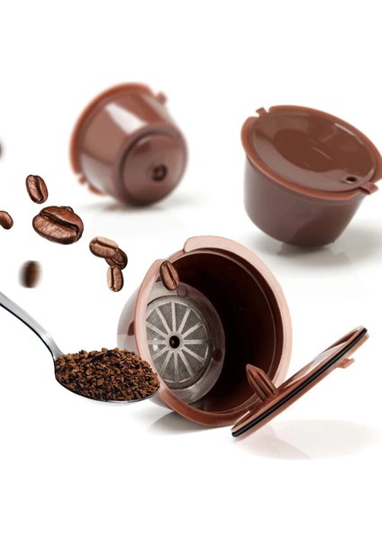 Açık Yeşil Tarzı Yeniden Kullanılabilir Kahve Kapsül Filtre Fincan Nescafe Dolce Gusto Için Doldurulabilir Kapaklar Kaşık Fırça Filtre Sepetleri Pod Yumuşak Tat Tatlı 3 Adet (Yurt Dışından)