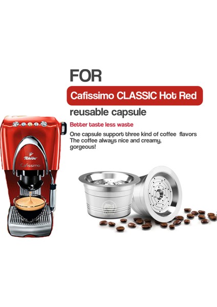 Erik Tarzı Icafilas Paslanmaz Çelik Yeniden Kullanılabilir Cafissimo Kahve Kapsülü Cafeteira Filtresi Caffitaly ve Tchibo Klasik Makinelere Uygun (Yurt Dışından)
