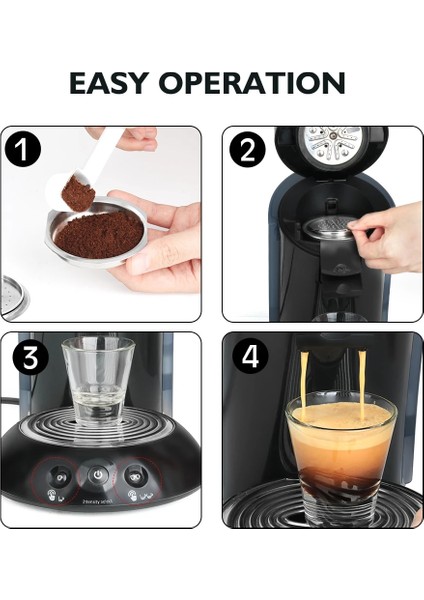 1 Kapsül Stili Philips Senseo Sistemi Kahve Makinesi Için Doldurulabilir Kahve Kapsülü Yeniden Kullanılabilir Bölmeler Espresso Krema Makinesi (Yurt Dışından)