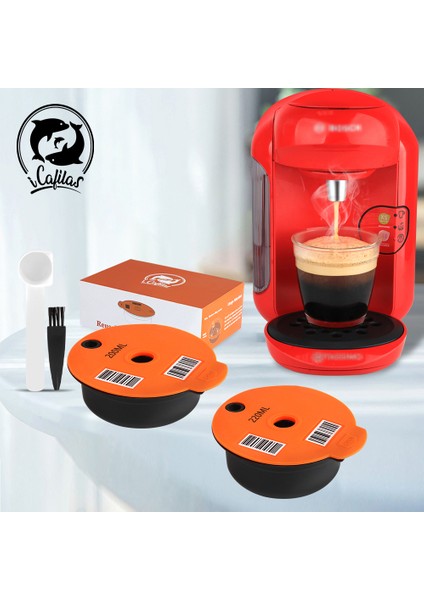 200ML-2 Tarzı 200 Mlml Tassimo Yeniden Kullanılabilir Kahve Kapsül Kapsülleri Kahve Kapsül Pod Silikon Bosch Tassimo Kahve Aksesuarları ile Uyumlu (Yurt Dışından)