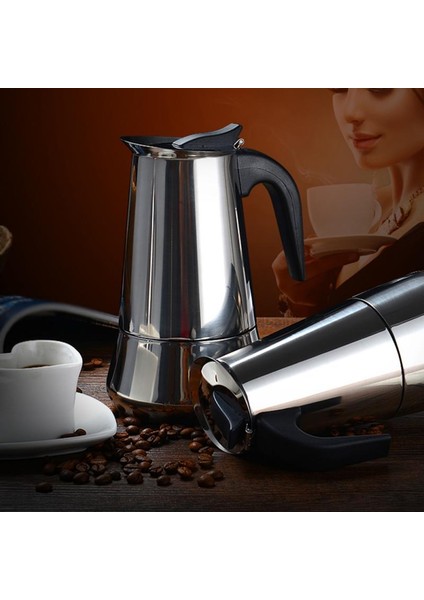 100ML Stili Paslanmaz Çelik Moka Pot Elektrikli Isıtma Avrupa Cezve Ev Mutfak Indüksiyon Ocak Açık Alev Evrensel Percolator (Yurt Dışından) fiyatları