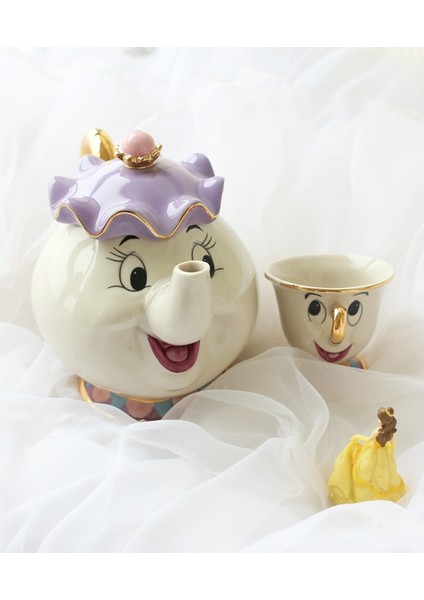 No.2 Tarzı Sıcak Satış Güzel ve Çirkin Bayan Potts Çip Kahve Çay Seti Pot Fincan Kupa Porselen Su Isıtıcısı 18K Altın Kaplama Seramik Noel Hediyesi (Yurt Dışından) fırsatları