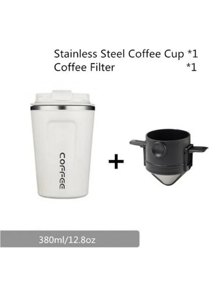 Beyaz Stil Yeniden Kullanılabilir Kahve Filtresi Taşınabilir Kahve Seyahat Kupa El Yapımı Kahve Damlatıcı Çay Bardağı Seti Cezve Kahve Gereçleri (Yurt Dışından)