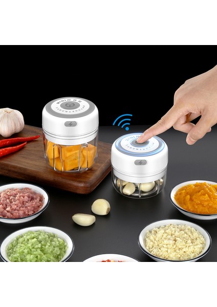YEŞIL100ML Tarzı Akülü Taşınabilir Elektrikli Mini Sarımsak Kırıcı Ezici USB Şarj Gıda Soğan Kıyıcı Sebze Kesici Mutfak Alet (Yurt Dışından) modelleri