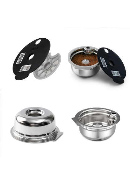 NO.180 Tarzı Icafilas Bosch Tassimo Paslanmaz Çelik Kahve Kapsül Pod Doldurulabilir Filtre Kahve Makinesi Silikon Kapak ml (Yurt Dışından)